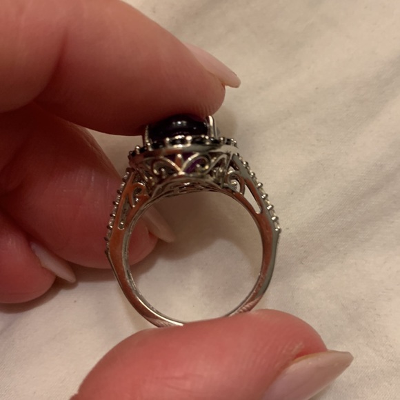 NWT Amethyst Multi Gemstone Ring in Platinum Over Sterling Silver 6.84ctw - Picture 4 of 6